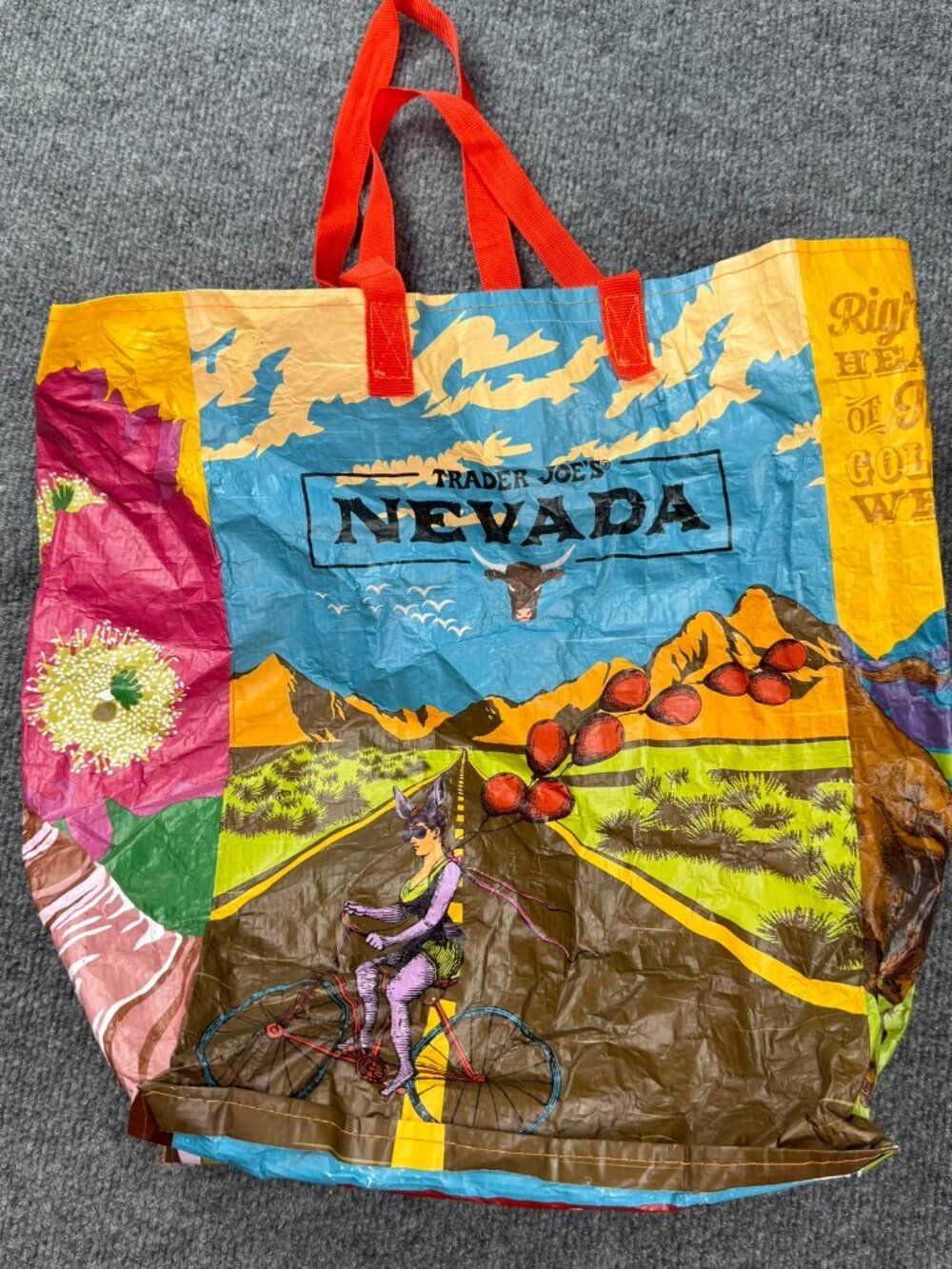 Trader Joe's Nevada Shopping Bag Reusable Tote Area 51 Casino Vegas Rodeo